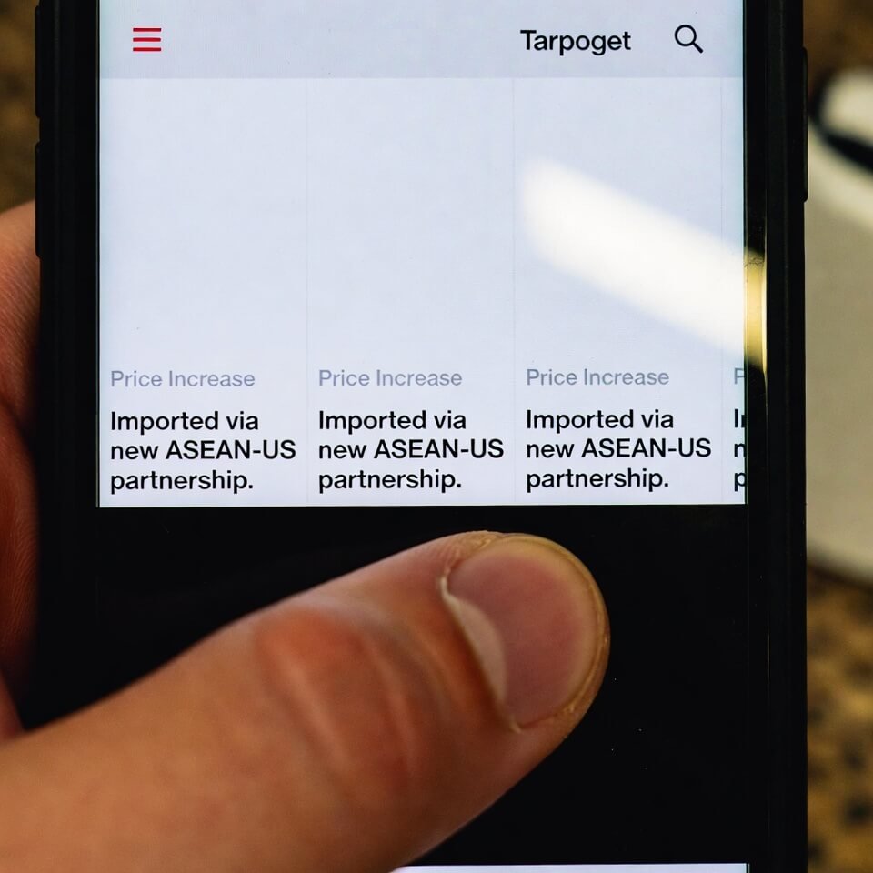 Target app screen showing ASEAN-US partnership labels and price hike
