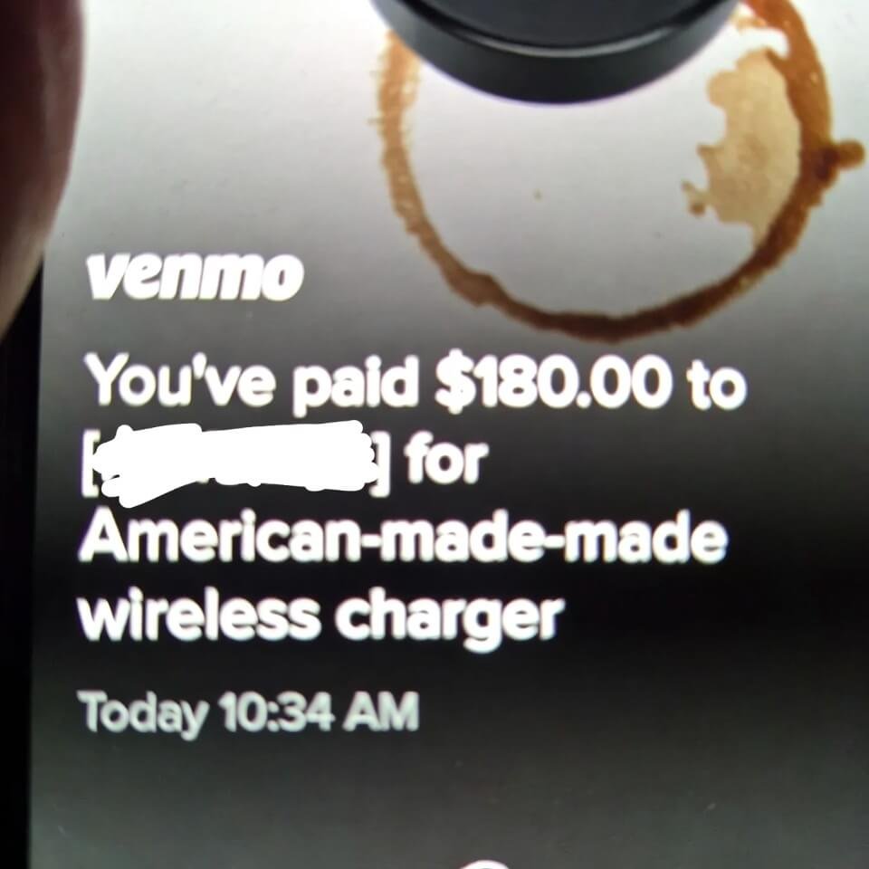 Crooked kitchen counter photo with $8 avocado receipt, dying succulent, AirPods, Bloomberg export article.